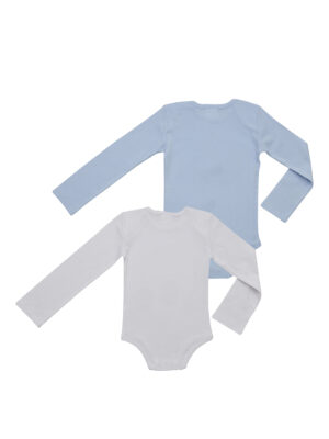 Pack 2 bodies manga larga algodón azul/blanco - Prénatal