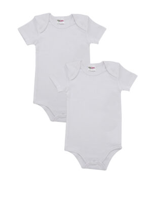 Pack 2 bodies manga corta algodón blancos - Prénatal