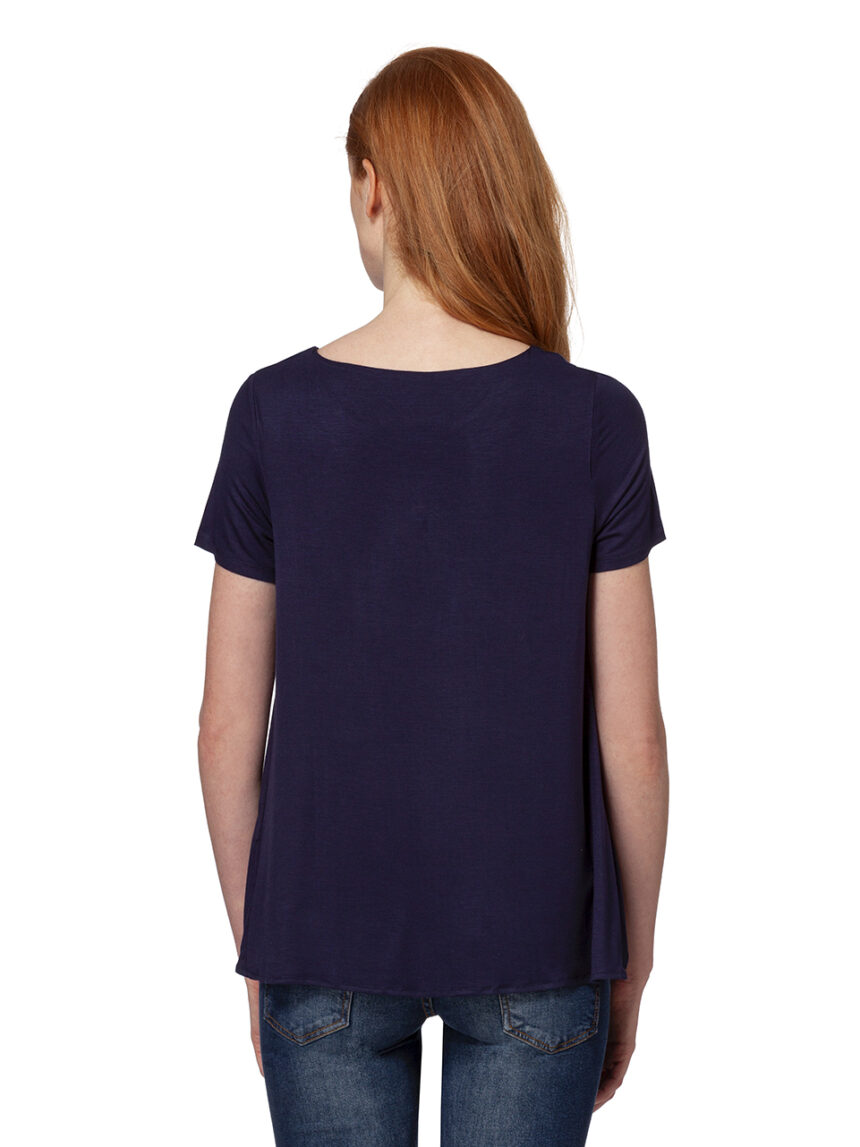 Camiseta lactantia azul y blanca cruzada - Prénatal