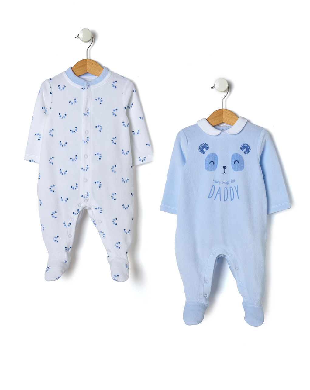 Pack de 2 pijamas en blanco y azul - Prénatal
