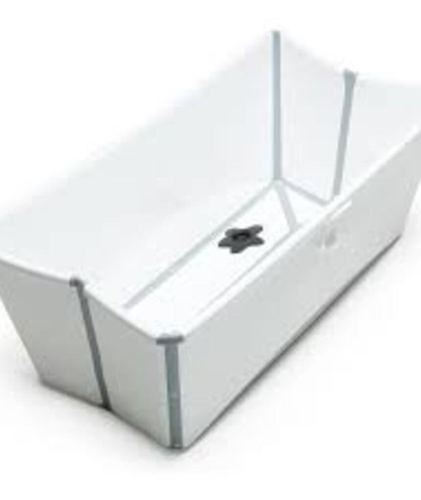 Flexi bath white grey con tapón termómetro - Stokke