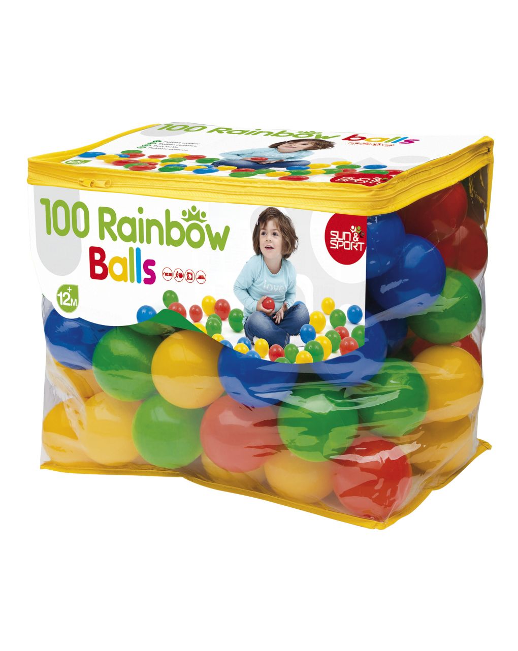 Saco con 100 bolas de plastico suave - Baby Smile