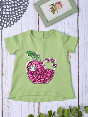 Camiseta de niña con lentejuelas verdes - Prénatal