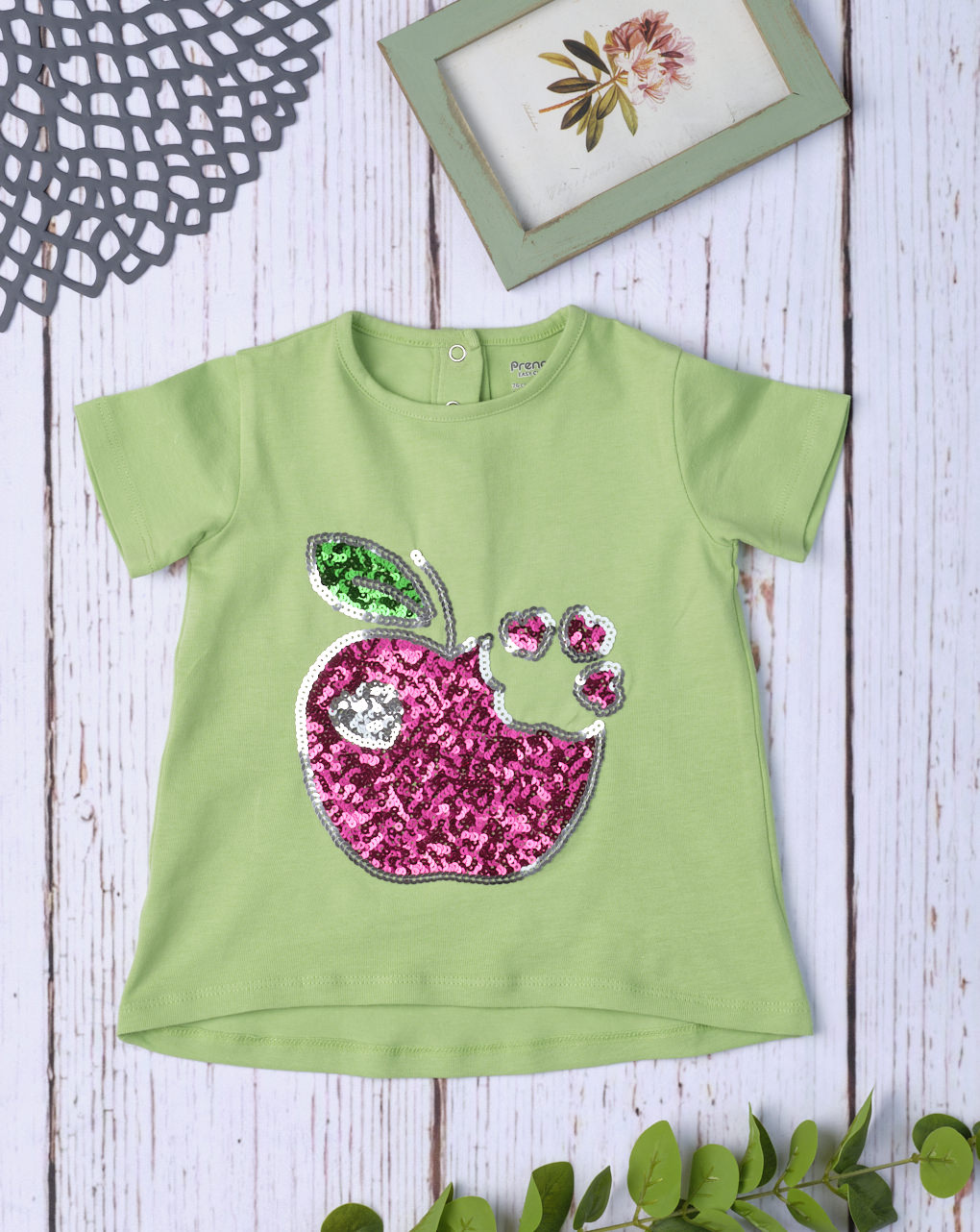 Camiseta de niña con lentejuelas verdes - Prénatal