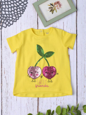 Camiseta de niña con lentejuelas amarillas - Prénatal