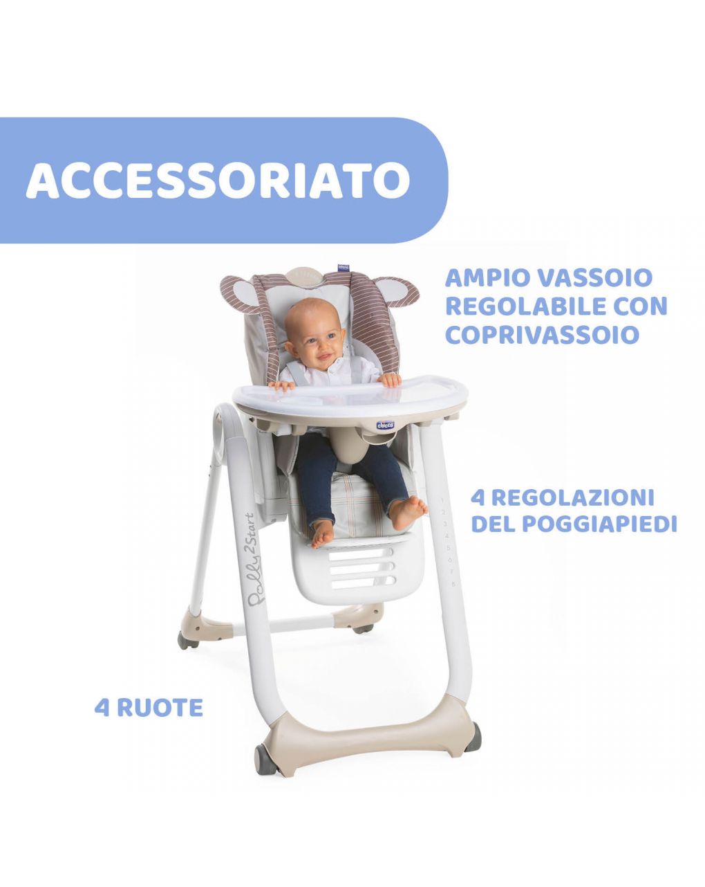 Trona polly 2 start monkey brown -4r - Chicco