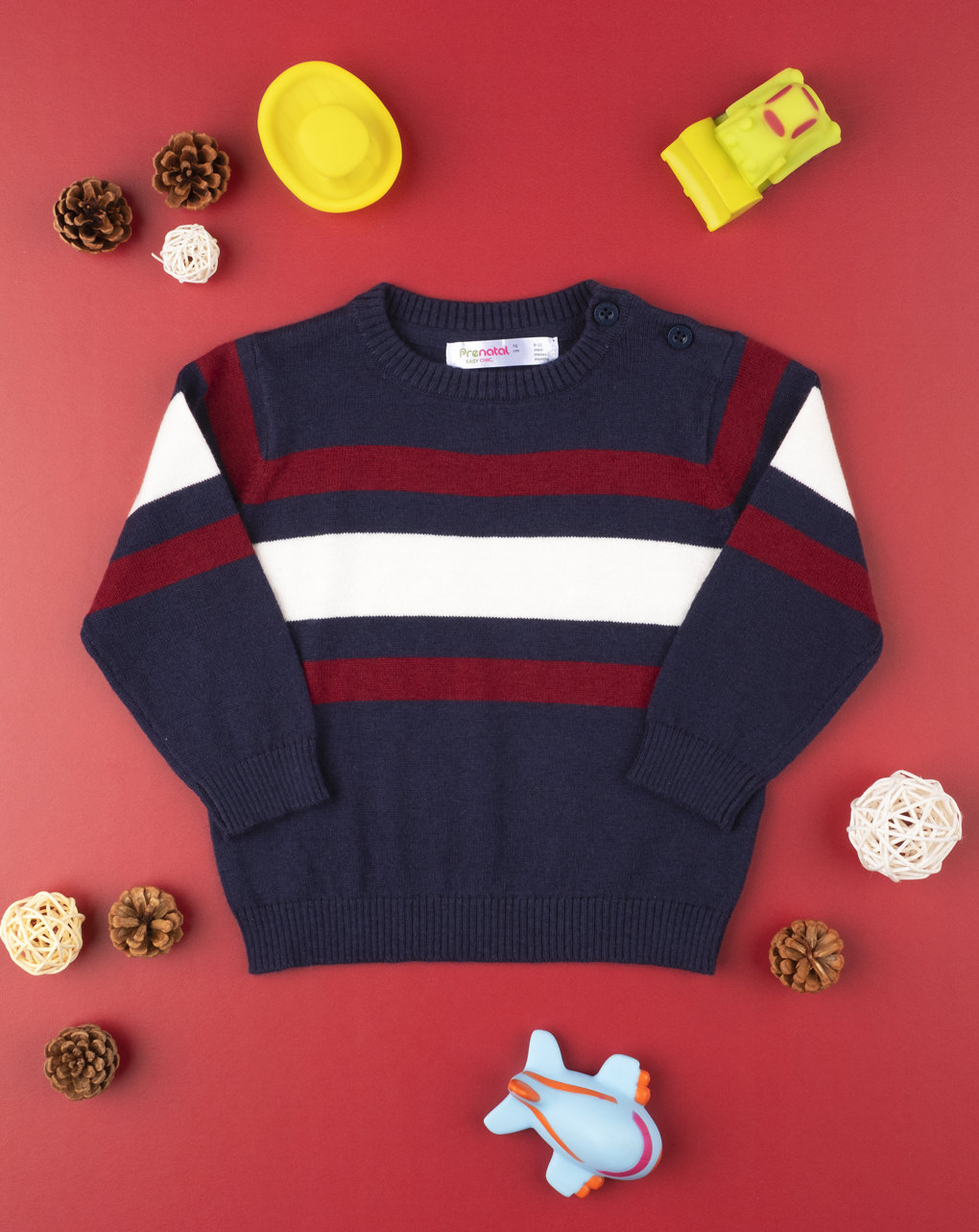 Jersey de punto tricot a rayas para niño - Prénatal