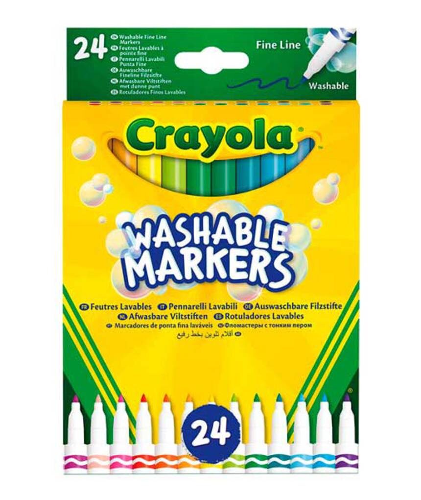 24 rotuladores de punta fina super lavables - Crayola