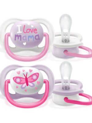 Pack 2 chupetes philips avent ultra air collection 0-6m rosa - mamá - Avent