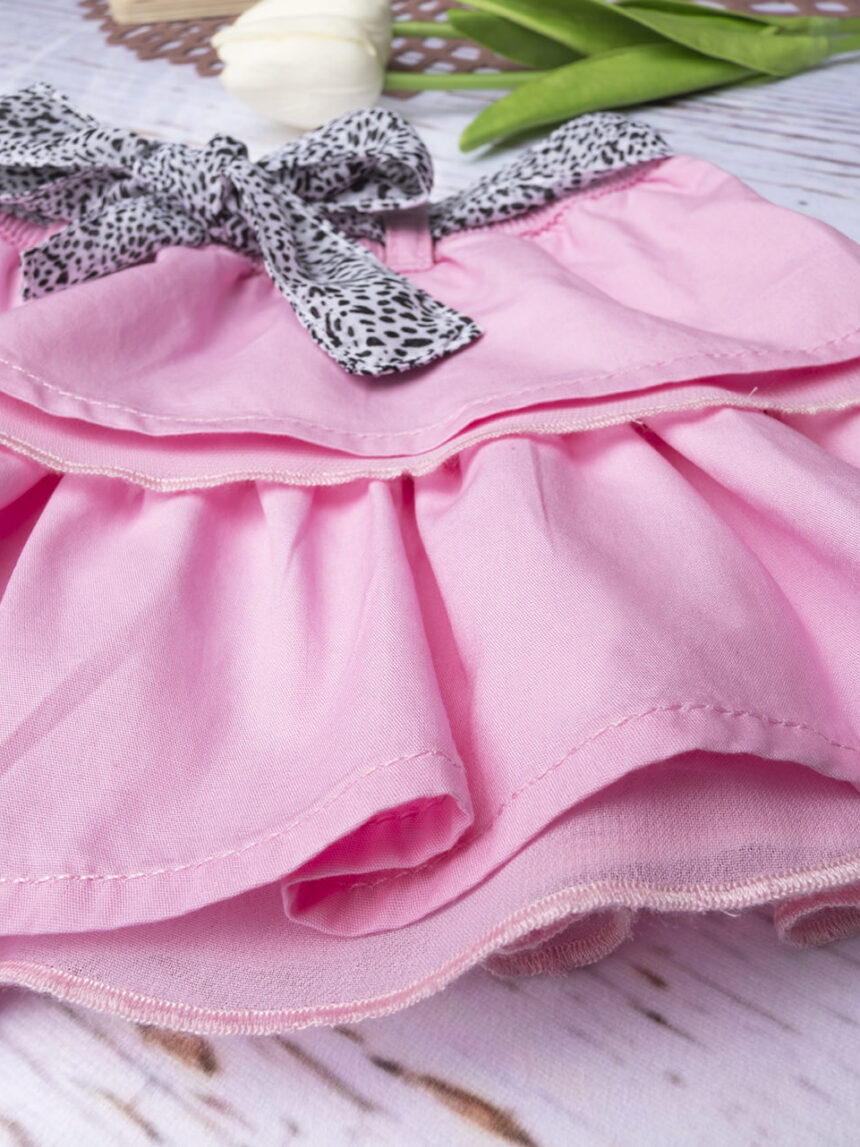 Falda de popelina rosa para niña - Prénatal