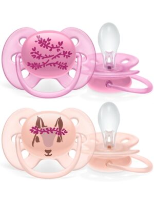 Pack 2 chupetes philips avent ultra soft 6-18m rosa - cachorros - Avent
