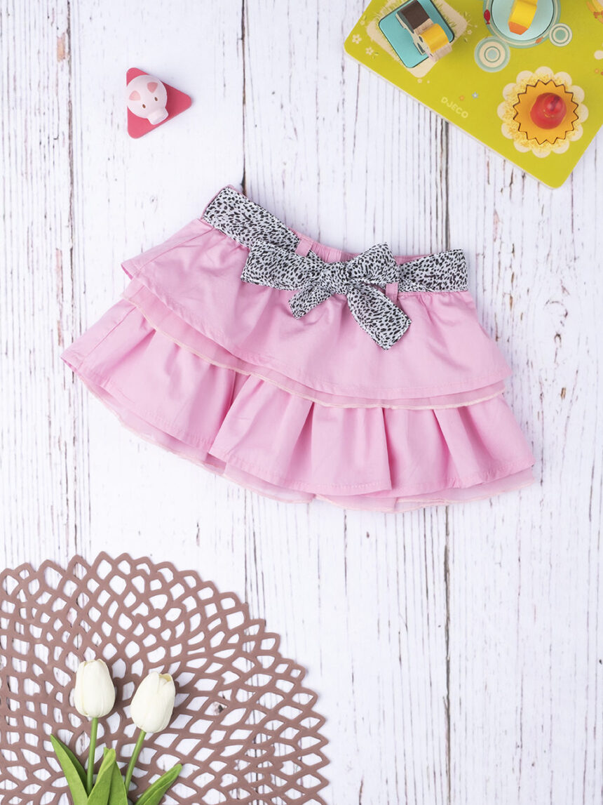 Falda de popelina rosa para niña - Prénatal