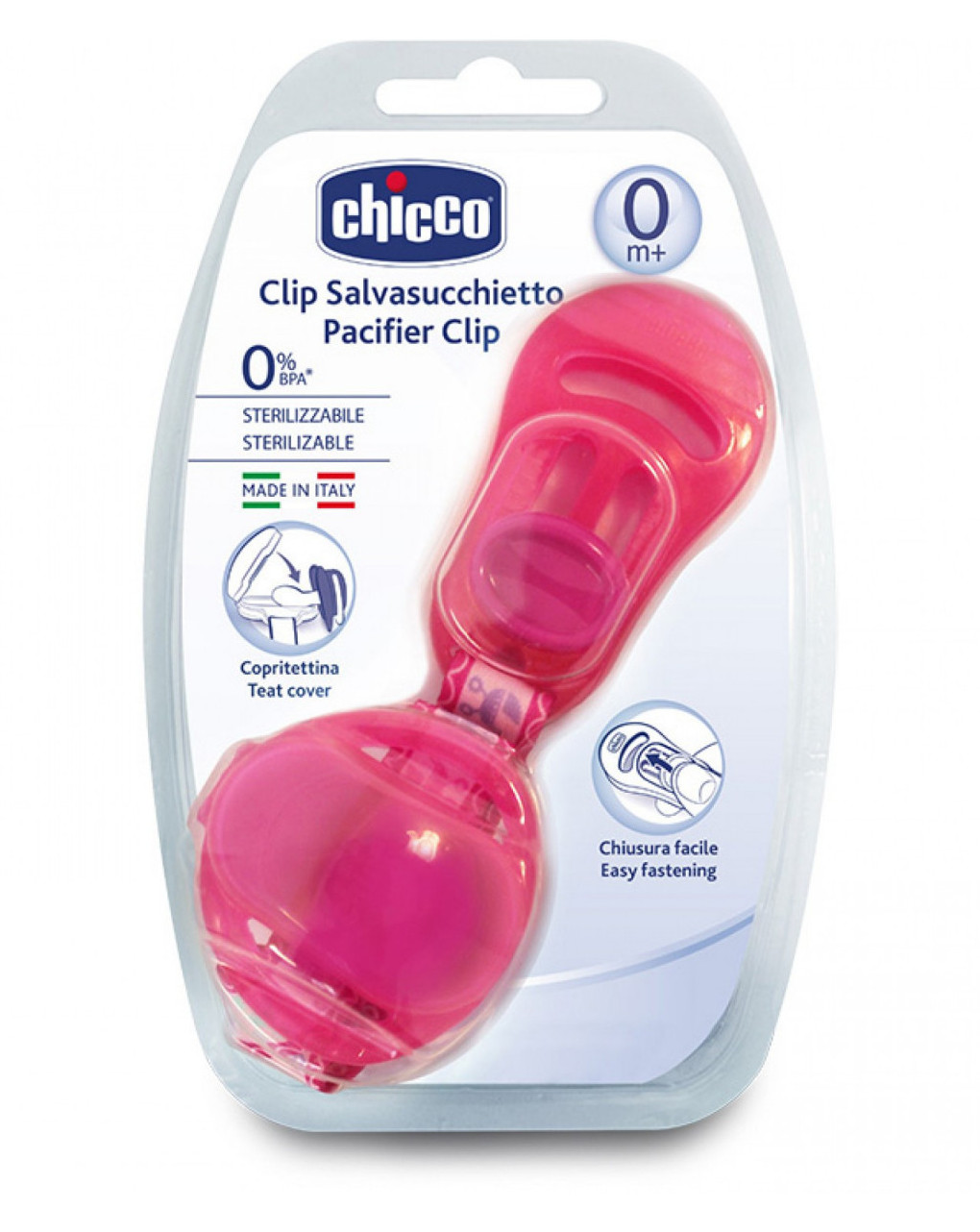 Clip sujetachupetes rosa - Chicco