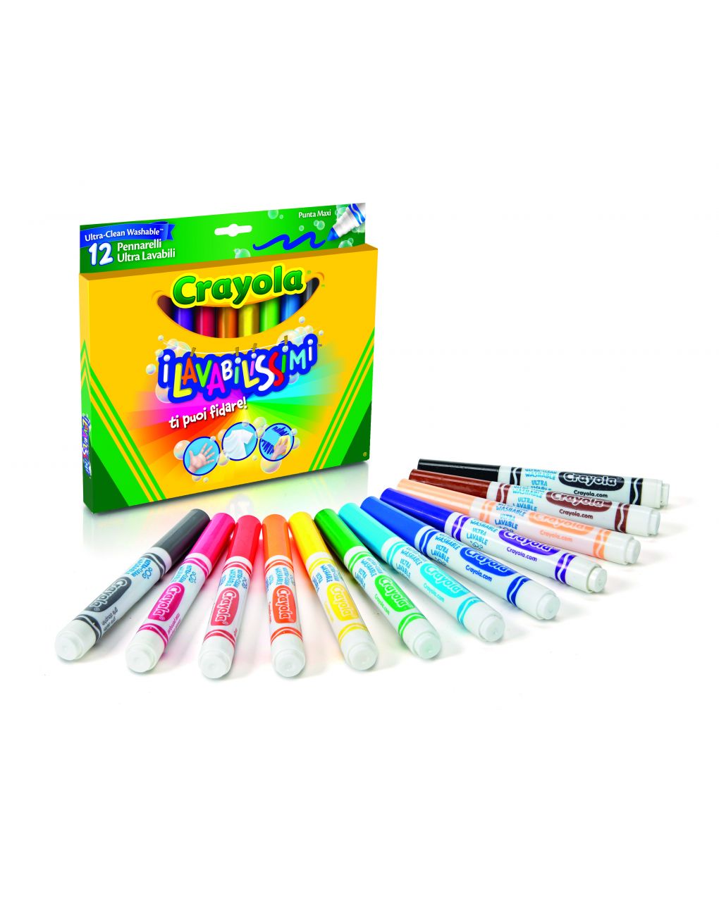 Crayola - 12 colores fibra punta maxi superlavables - Crayola