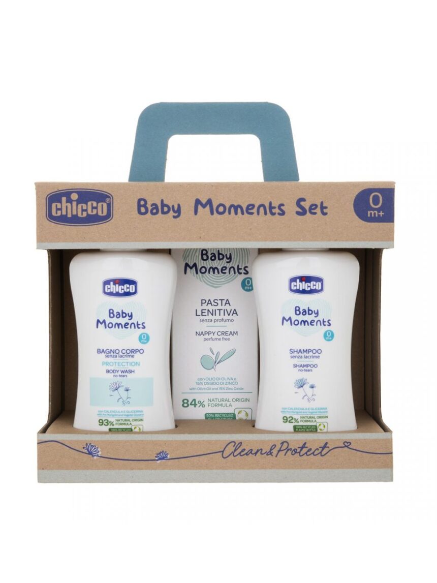 Baby moments set 2 baño corporal, champú, pasta calmante - Chicco