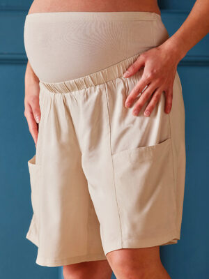 Shorts premamá con banda alta en la cintura - Prénatal