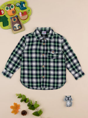 Camisa a cuadros verde de niño - Prénatal