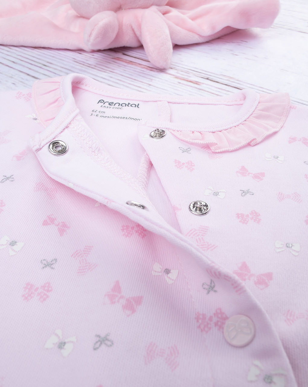 Pelele niña rosa de algodón orgánico - Prénatal