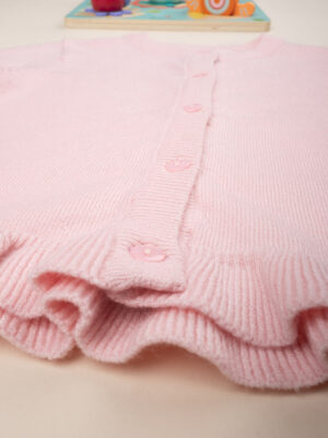 Cárdigan de tricot para niña rosa - Prénatal