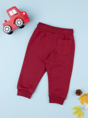 Pantalones de vellón para bebés en color burdeos - Prénatal