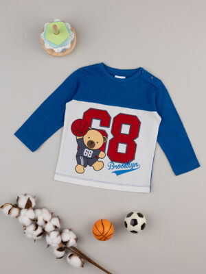 Camiseta azul bebé/crema - Prénatal