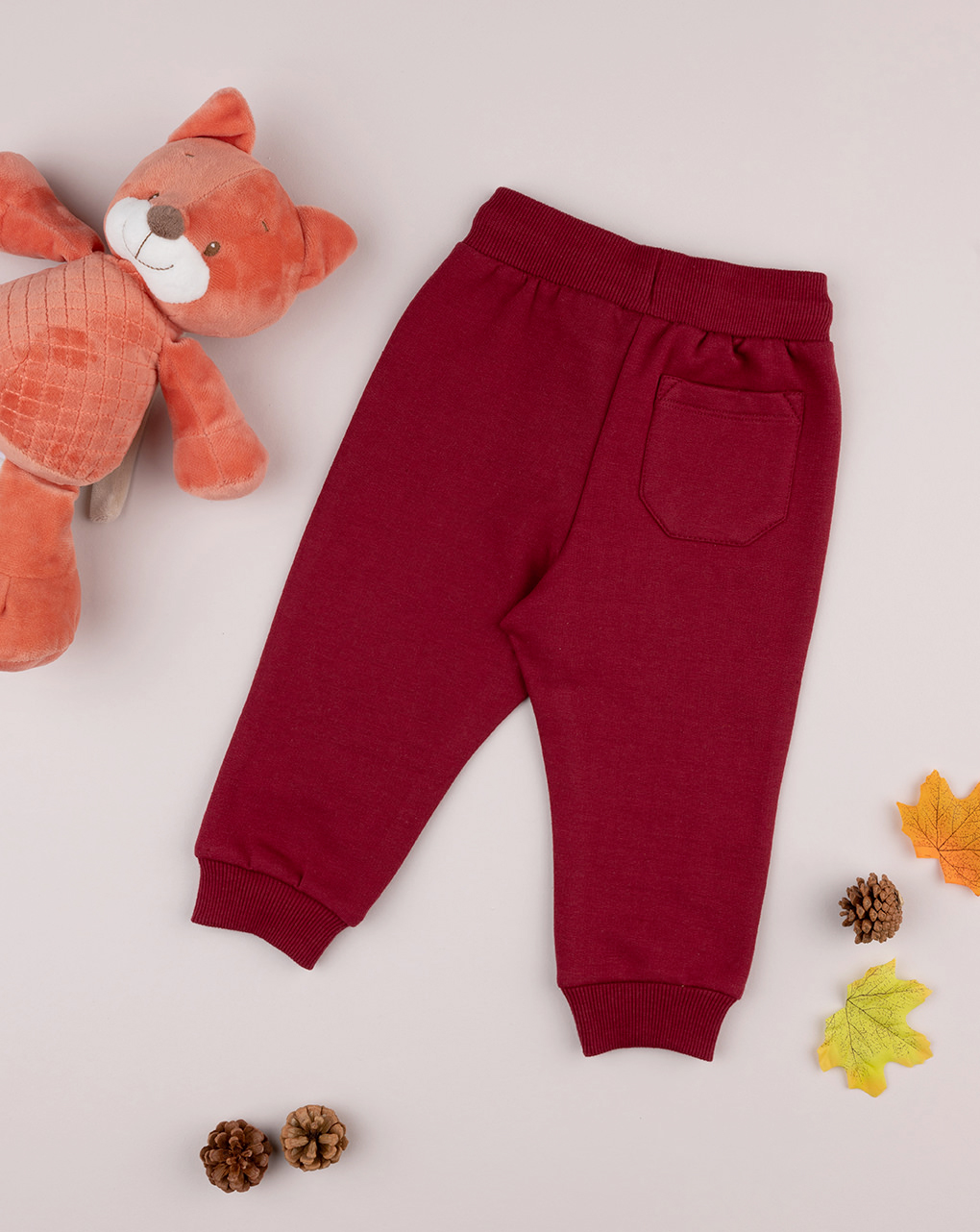 Pantalones de vellón para bebés en color burdeos - Prénatal