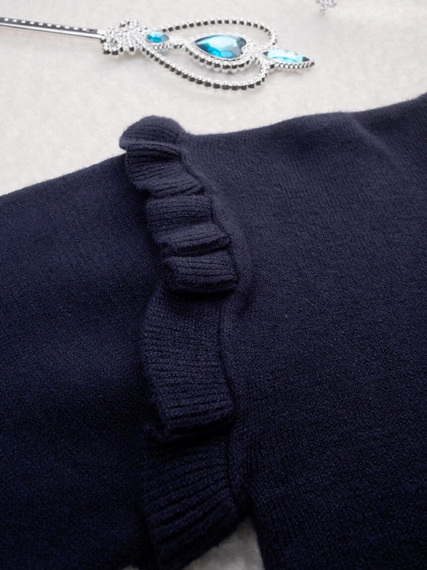 Jersey de tricot de lentejuelas azul para niña - Prénatal