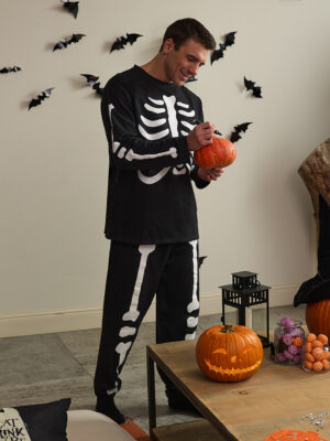 Pijama de papá con estampado de esqueletos de halloween - Prénatal