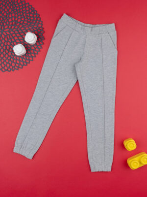 Pantalones de felpa para niña, color gris - Prénatal