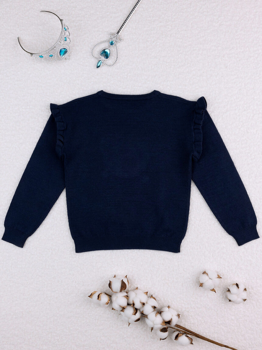 Jersey de tricot de lentejuelas azul para niña - Prénatal