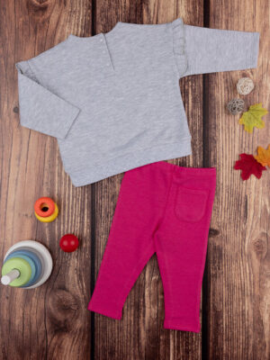 Conjunto de jogging gris y rosa para niña - Prénatal