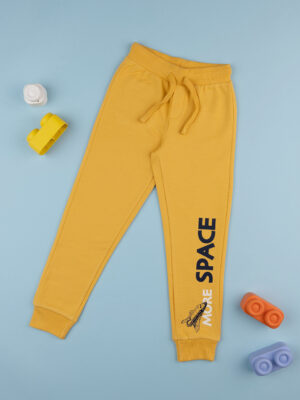 Pantalones de vellón para niños de color amarillo - Prénatal