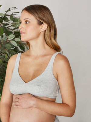 Sujetador para embarazadas en algodón gris - Prénatal