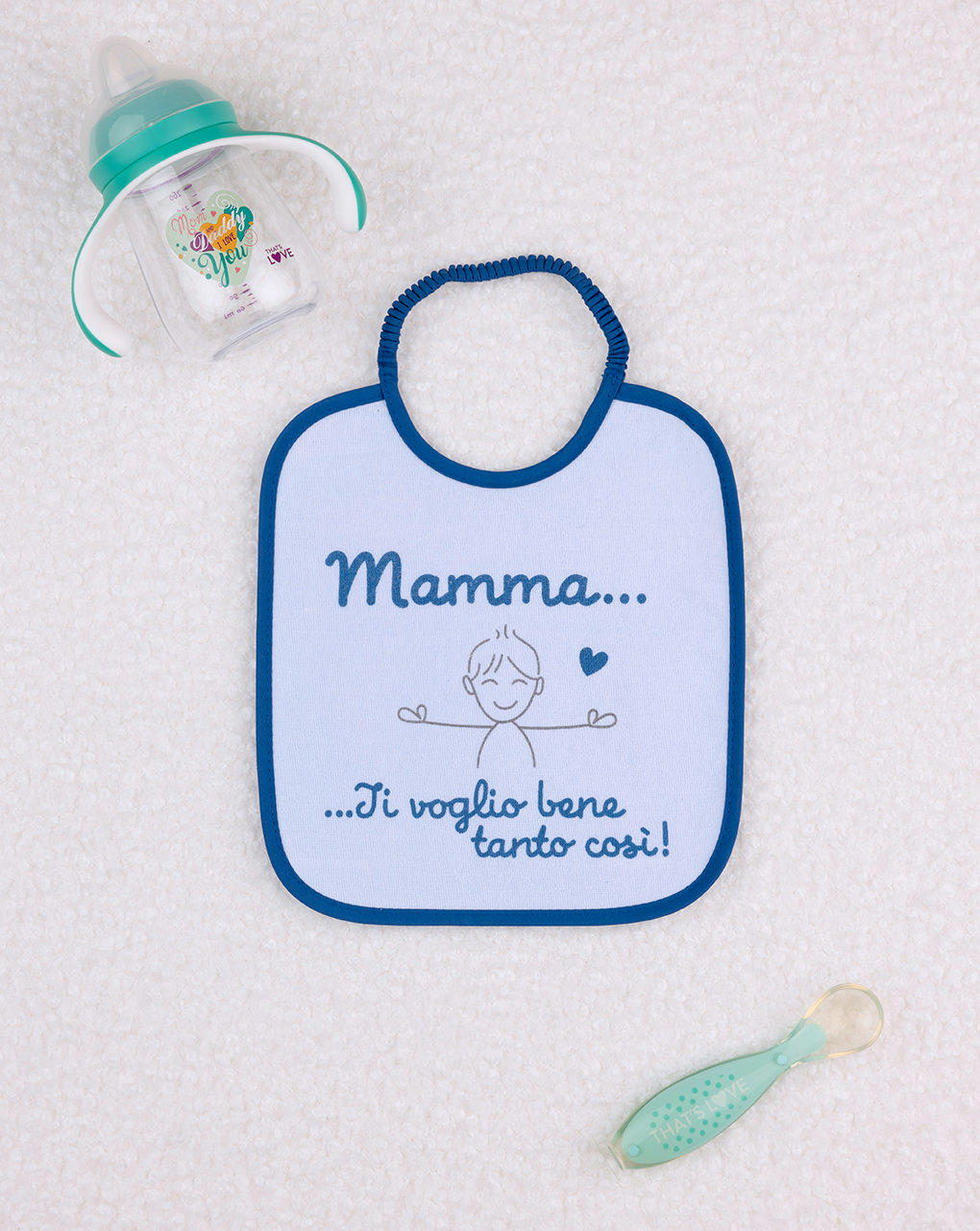Babero azul "mamá - Prénatal