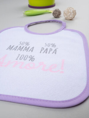 Babero de tela de rizo lila para bebé niña - Prénatal