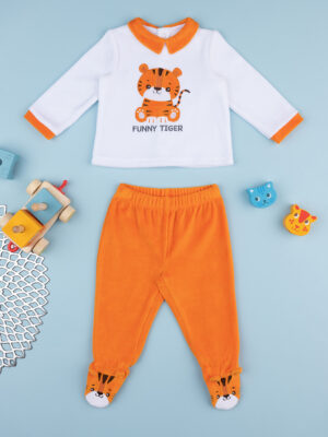 Conjunto de chenilla para bebé crema/naranja - Prénatal