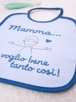 Babero azul "mamá - Prénatal