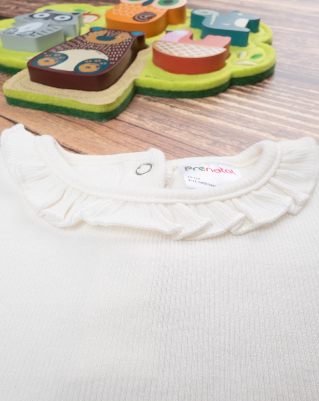 Camiseta de costilla crema para bebé niña - Prénatal