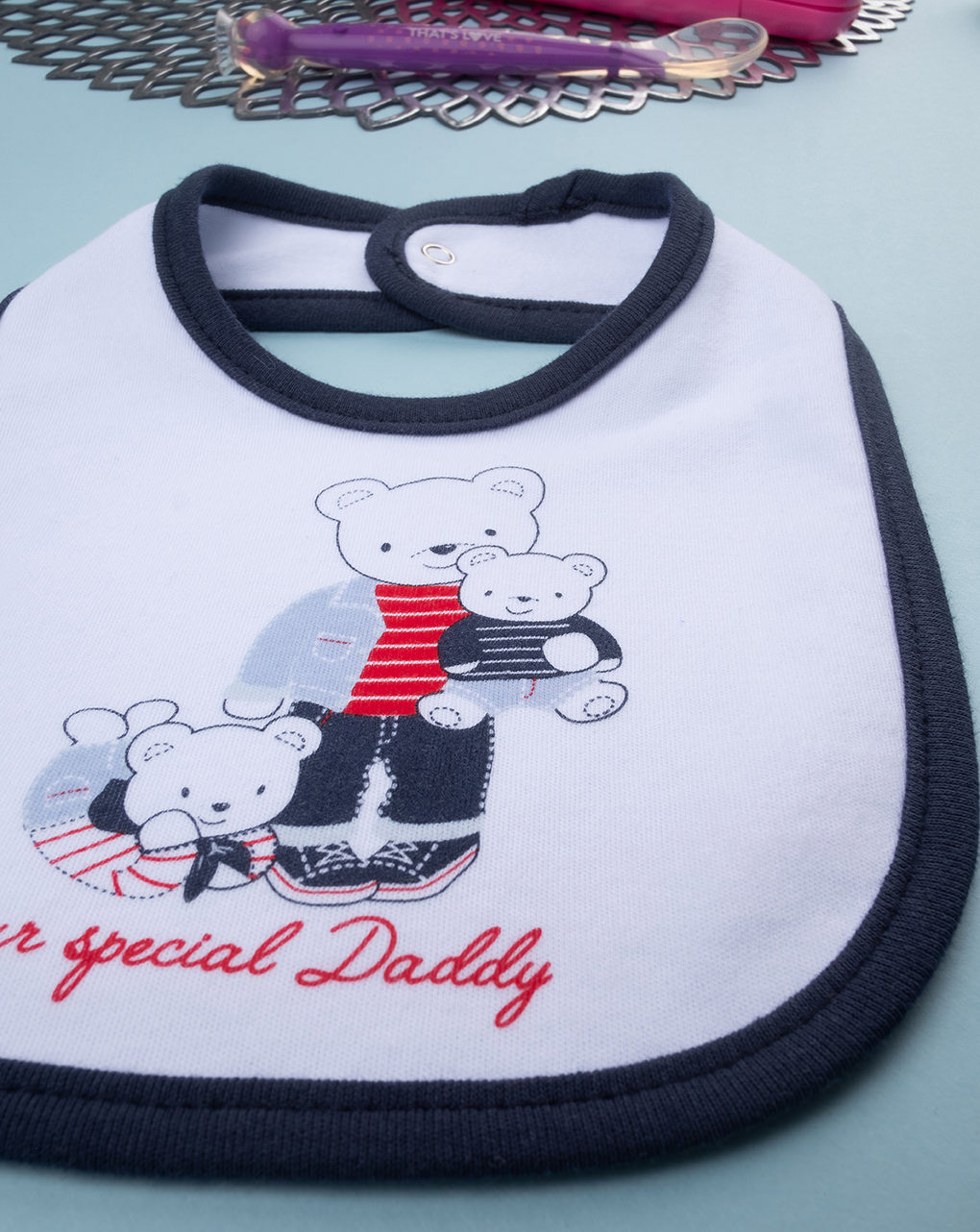 Babero azul "special daddy" para bebés - Prénatal