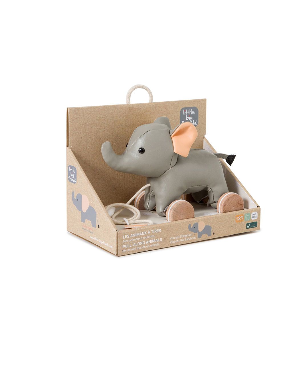 Arrastrable vincent el elefante - little big friends - LITTLE BIG FRIENDS