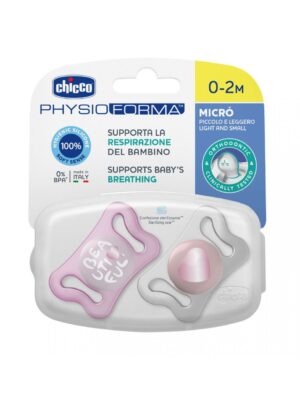 Set 2 chupetes silicona physio micro 0-2m rosa claro - chicco - Chicco