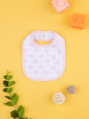Babero para bebé niña flores rosas - Prénatal