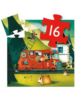 Puzzle 16 fichas camión de bomberos - djeco - Djeco