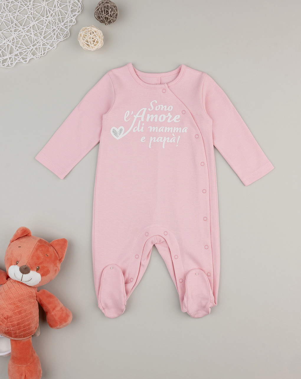 Pelele rosa para bebé niña - Prénatal
