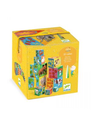 10 cubos apilables de cartón "mis amigos" - djeco - Djeco