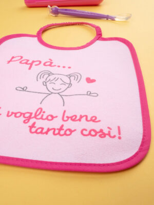 Babero de rizo rosa para bebé niña - Prénatal