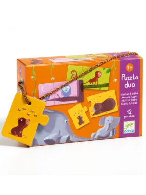 Puzzle duo mamá y bebé 12 puzzles de 2 fichas - djeco - Djeco