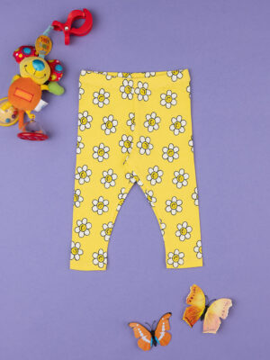 Legging de punto para niña 'daisies' amarillo - Prénatal