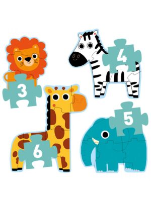 Puzzle en la jungla - 4 puzzles de formas - djeco - Djeco