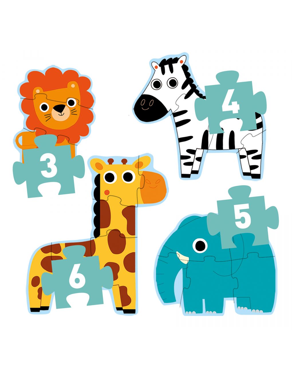 Puzzle en la jungla - 4 puzzles de formas - djeco - Djeco